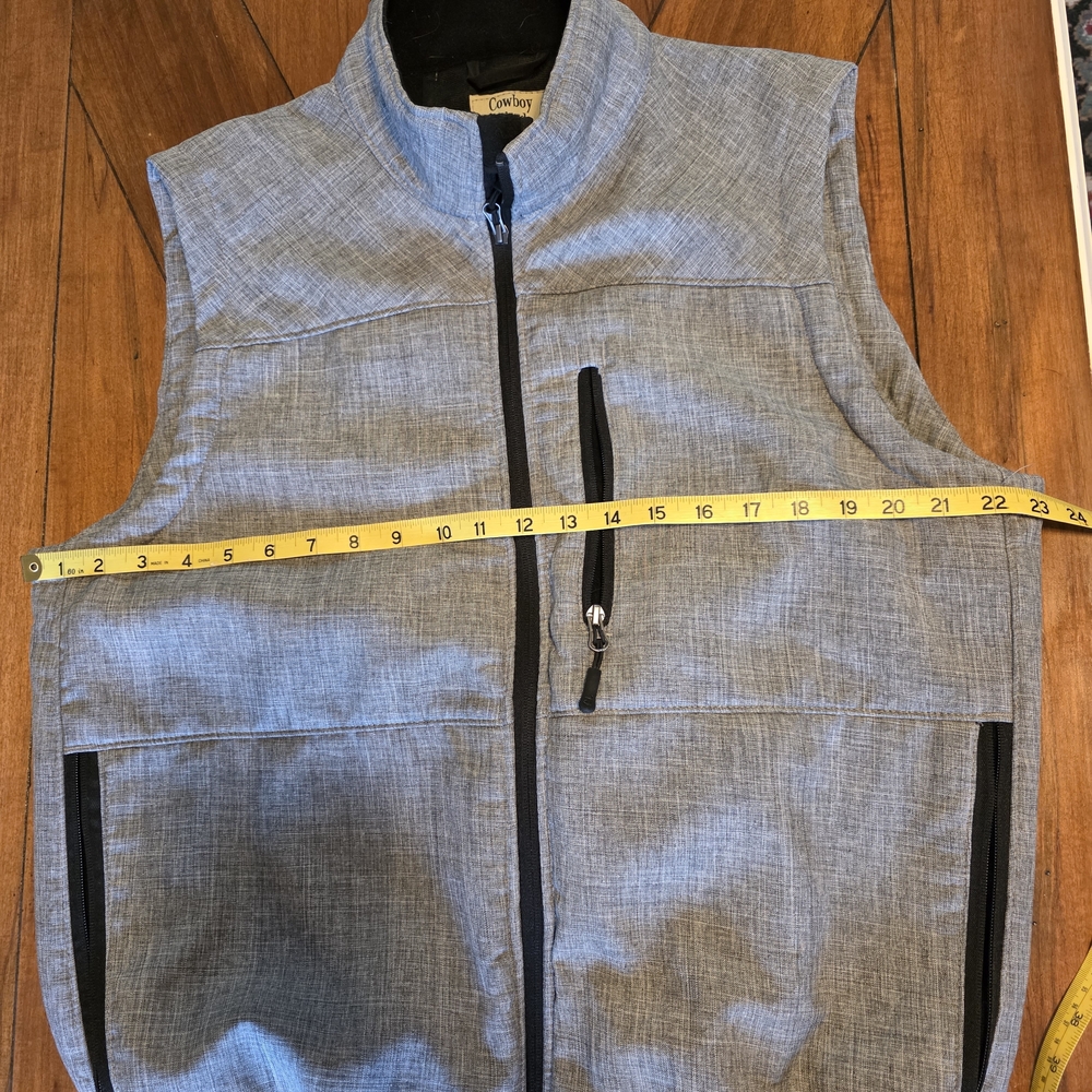 Cowboy Legend Gray Men's Barrier Tactical Style Western Cowboy Ranch Work Vest - Picture 10 of 12